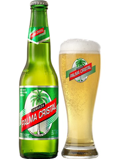 kubanisches Bier Palma Cristal in der 35 cl Bierflasche mit vollem Bierglas